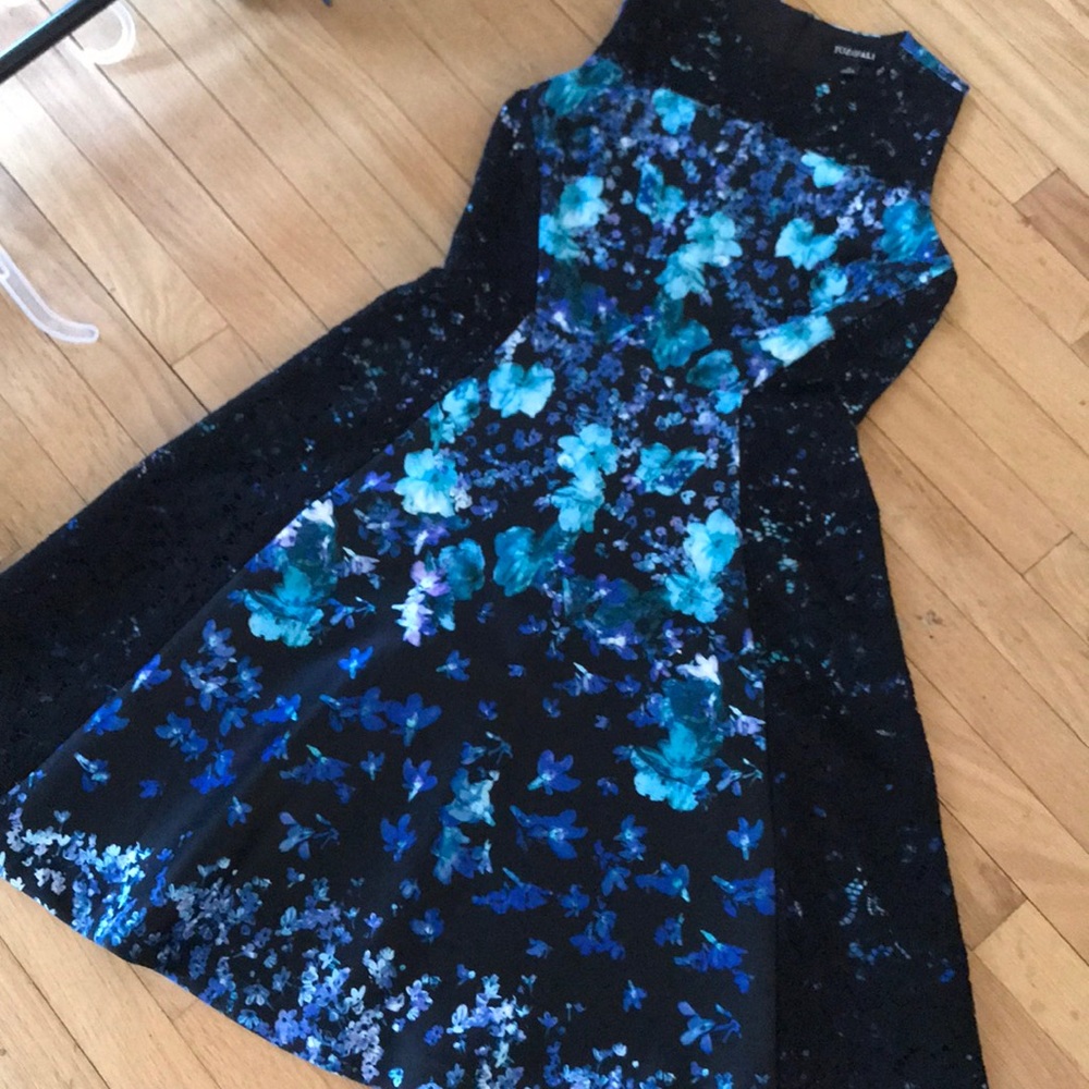 Black lace and floral dress